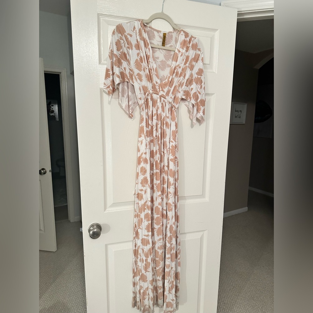 Rachel Pally maxi white and tan